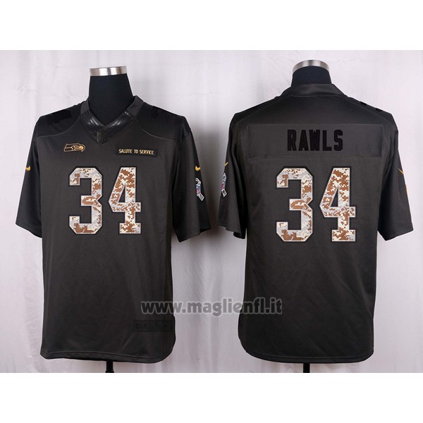 Maglia NFL Anthracite Seattle Seahawks Rawls 2016 Salute To Service